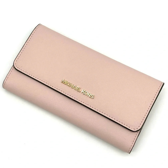 Michael Kors Large Trifold Wallet Powder Blush - Picture 1 of 10